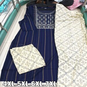 Plus Size Kurti Pant Dupatta set - Image 9