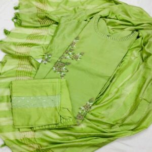 Art Silk Kurti Pant Dupatta set - Image 2