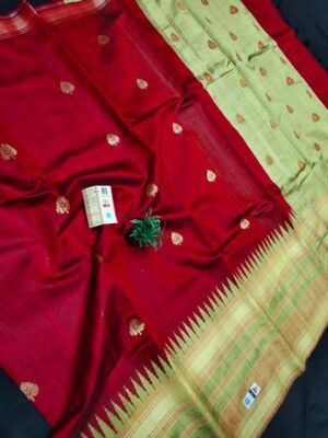 Pure Raw Silk with Temple Border