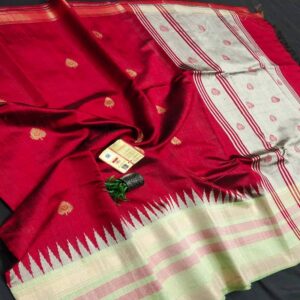Pure Raw Silk with Temple Border - Image 26