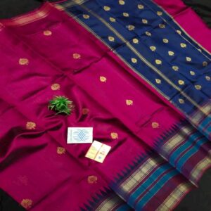 Pure Raw Silk with Temple Border - Image 38