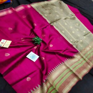 Pure Raw Silk with Temple Border - Image 53