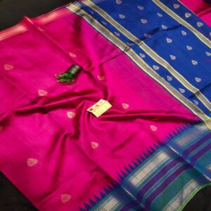 Pure Raw Silk with Temple Border - Image 59