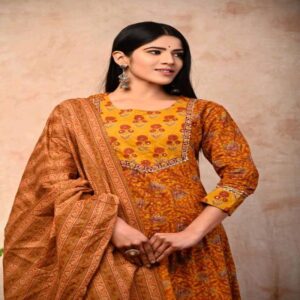 Pure Cotton Anarkali Dress set - Image 11