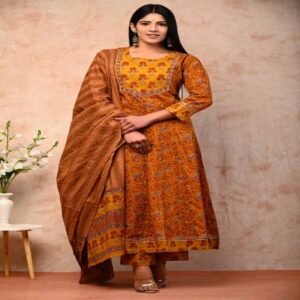 Pure Cotton Anarkali Dress set - Image 2