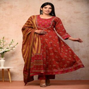 Pure Cotton Anarkali Dress set - Image 6