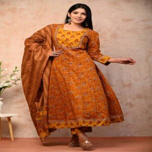 Pure Cotton Anarkali Dress set - Image 7