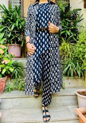 Crop Top with Pant and Shrug