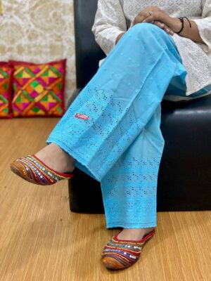 Chikan work Cotton Palazzo