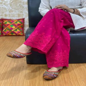 Chikan work Cotton Palazzo - Image 4