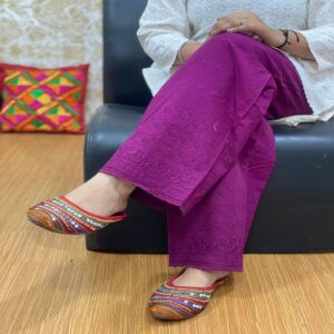Chikan work Cotton Palazzo - Image 6