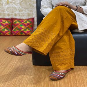 Chikan work Cotton Palazzo - Image 8