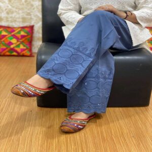 Chikan work Cotton Palazzo - Image 9