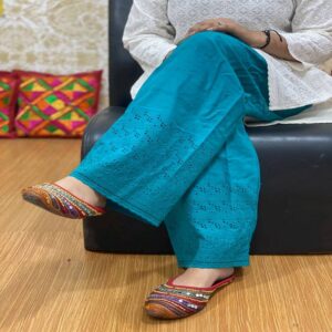 Chikan work Cotton Palazzo - Image 10