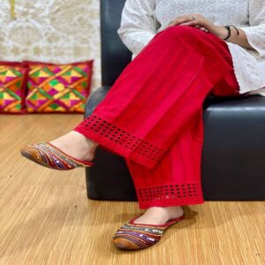 Chikan work Cotton Palazzo - Image 11