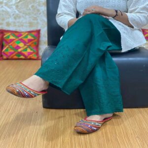 Chikan work Cotton Palazzo - Image 12