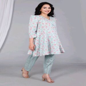 Peplum Short Kurti Pant Set - Image 5