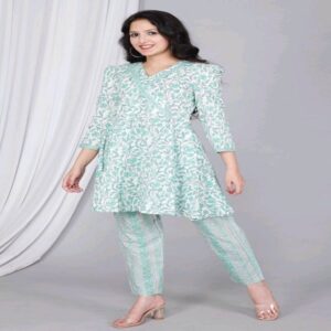 Peplum Short Kurti Pant Set - Image 6