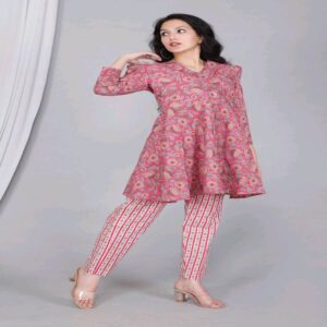 Peplum Short Kurti Pant Set - Image 9