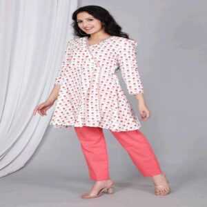 Peplum Short Kurti Pant Set - Image 18