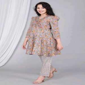 Peplum Short Kurti Pant Set - Image 19