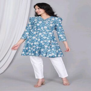 Peplum Short Kurti Pant Set - Image 20