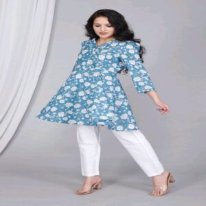 Peplum Short Kurti Pant Set - Image 23