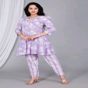 Peplum Short Kurti Pant Set - Image 26