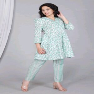Peplum Short Kurti Pant Set - Image 33