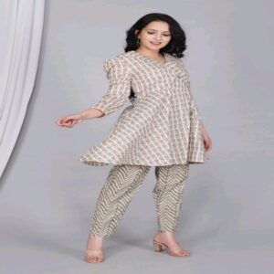 Peplum Short Kurti Pant Set - Image 34