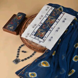Cotton dress material with chiffon dupatta - Image 5