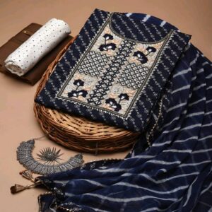 Cotton dress material with chiffon dupatta - Image 17