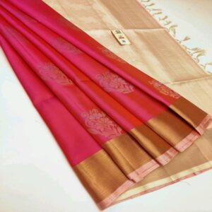 Silk Saree with Tissue Border - Image 2