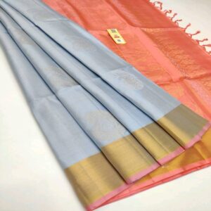 Silk Saree with Tissue Border - Image 9