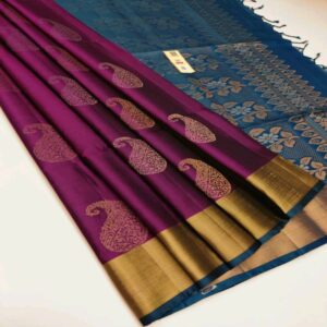 Silk Saree with Tissue Border - Image 11
