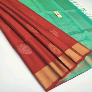 Silk Saree with Tissue Border - Image 12