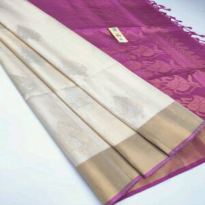 Silk Saree with Tissue Border - Image 14