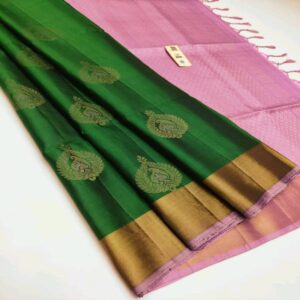 Silk Saree with Tissue Border - Image 16