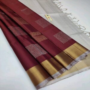 Silk Saree with Tissue Border - Image 17