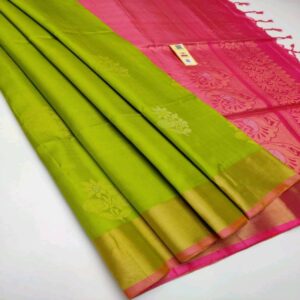Silk Saree with Tissue Border - Image 19