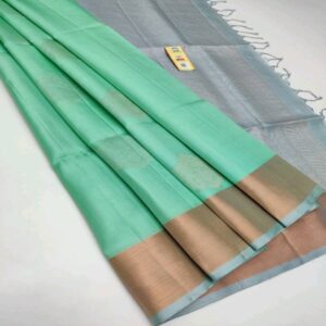 Silk Saree with Tissue Border - Image 20