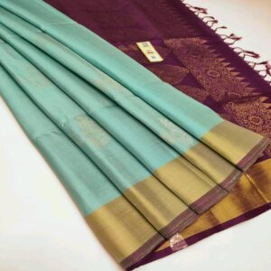 Silk Saree with Tissue Border - Image 21