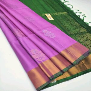 Silk Saree with Tissue Border - Image 29