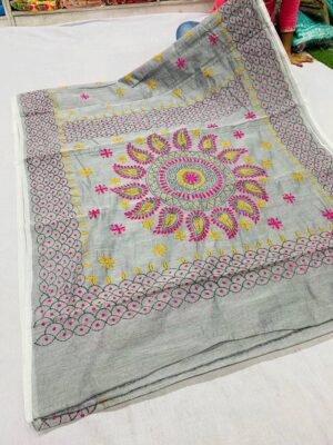 Tussar Silk Saree with Kantha work