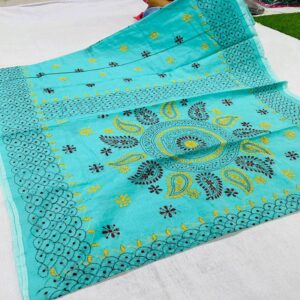 Tussar Silk Saree with Kantha work - Image 2