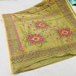 Tussar Silk Saree with Kantha work - Image 3