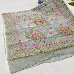 Tussar Silk Saree with Kantha work - Image 6