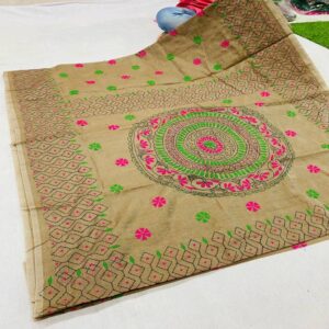 Tussar Silk Saree with Kantha work - Image 7