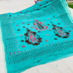 Tussar Silk Saree with Kantha work - Image 8