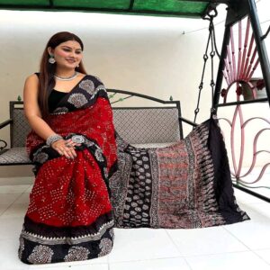 Most authentic Bandhini Modal Sarees - Image 12